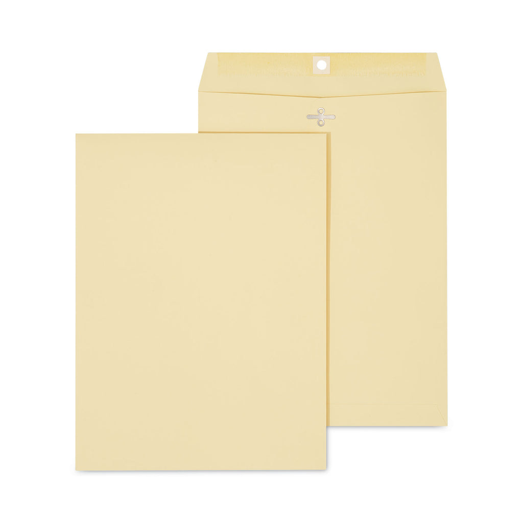 Kraft Clasp Envelope, #10 1/2, Square Flap, Clasp/Gummed Closure, 9 x 12, Brown Kraft, 100/Box - 