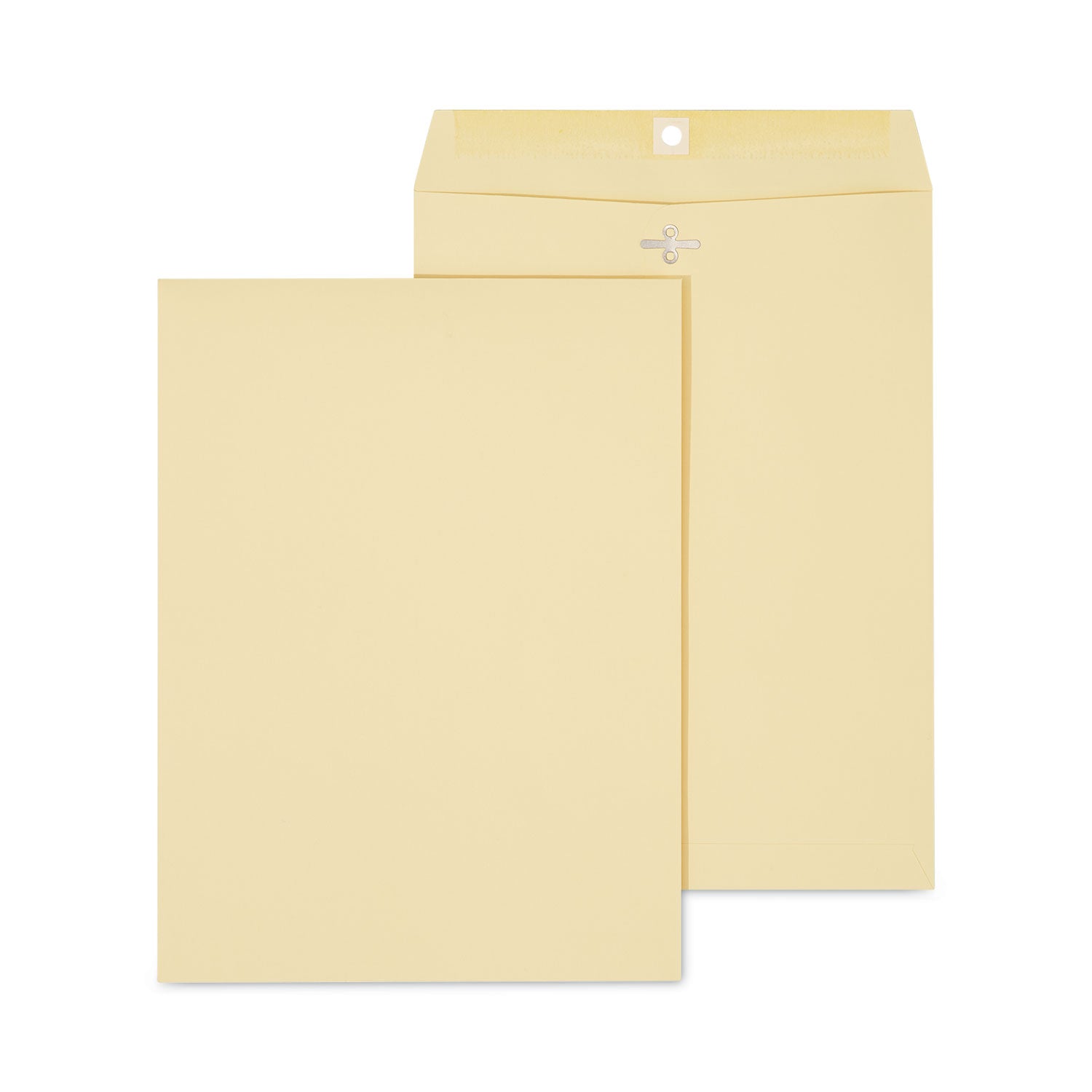 Kraft Clasp Envelope, #10 1/2, Square Flap, Clasp/Gummed Closure, 9 x 12, Brown Kraft, 100/Box - 