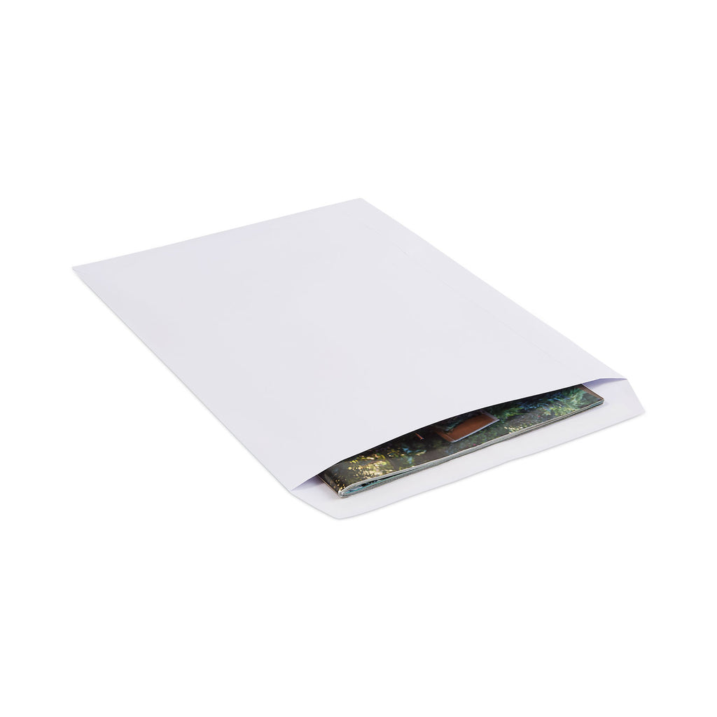 Catalog Envelope, 24 lb Bond Weight Paper, #13 1/2, Square Flap, Gummed Closure, 10 x 13, White, 250/Box - 
