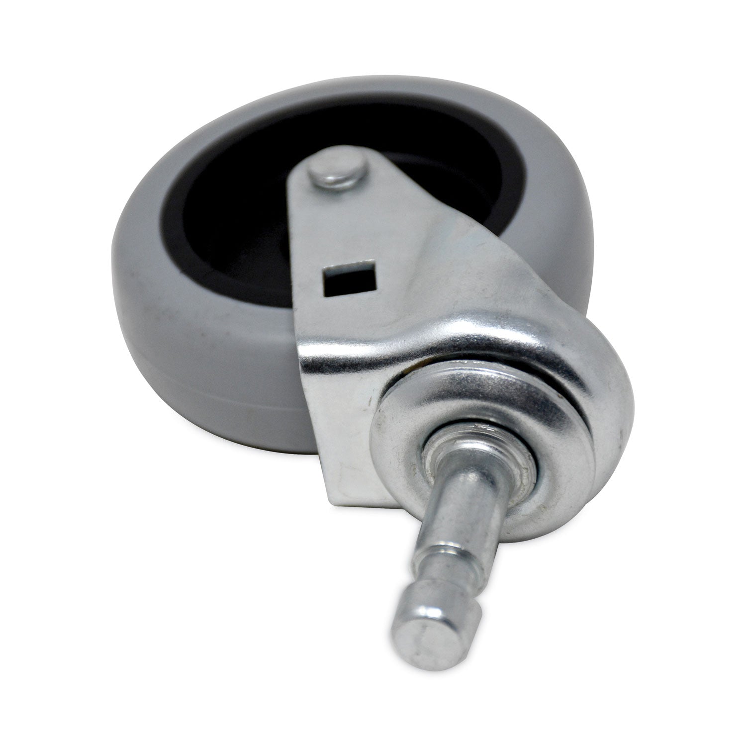 Mop Bucket/Wringer Replacement Caster, Grip Ring Type C Stem, 3" Wheel, Black/Gray/Silver