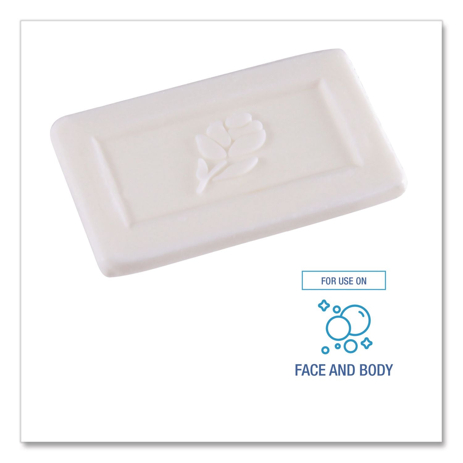Face and Body Soap, Flow Wrapped, Floral Fragrance, # 1/2 Bar, 1000/Carton
