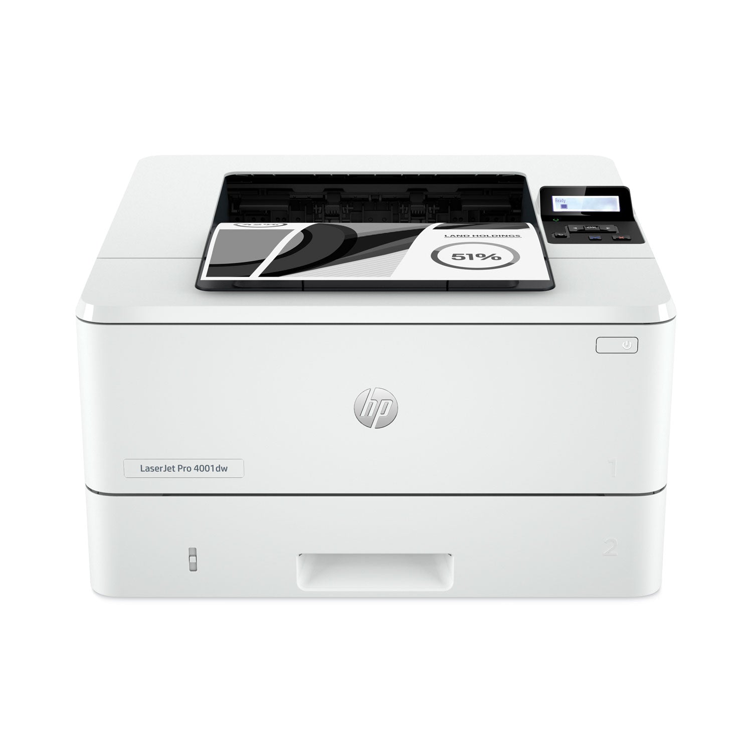 HP LaserJet Pro 4001 4001dw Desktop Wireless Laser Printer - Monochrome - 42 ppm Mono - 1200 x 1200 dpi Print - Automatic Duplex Print - 350 Sheets Input - Ethernet - Wireless LAN - HP Smart App, Apple AirPrint, Mopria, Wi-Fi Direct - 80000 Pages Dut - 1