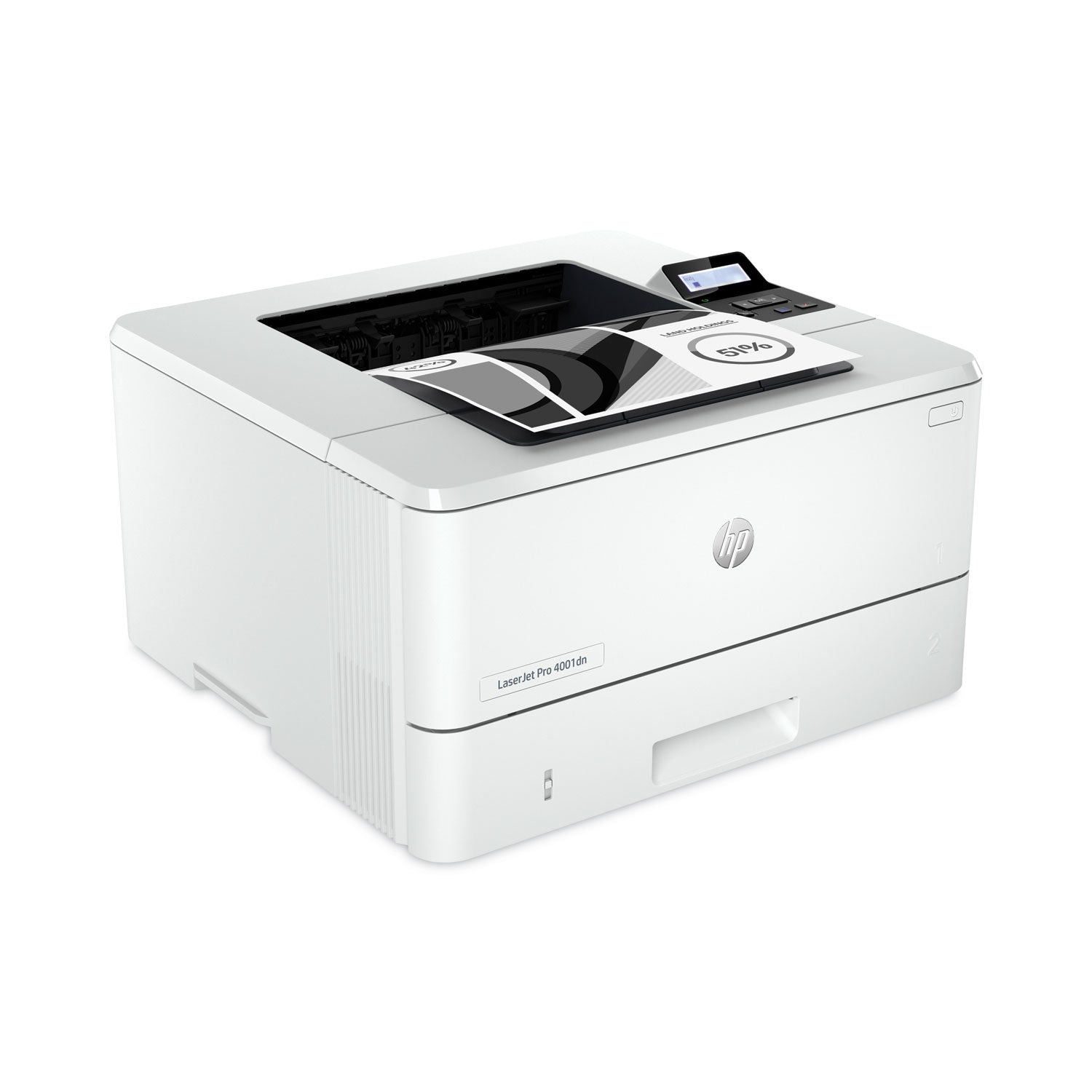 HP LaserJet Pro 4001 4001dn Desktop Laser Printer - Monochrome - 63 ppm Mono - 4800 x 600 dpi Print - Automatic Duplex Print - 350 Sheets Input - Ethernet - HP Smart App, Apple AirPrint, Mopria - 80000 Pages Duty Cycle - Plain Paper Print - Gigabit E - 2