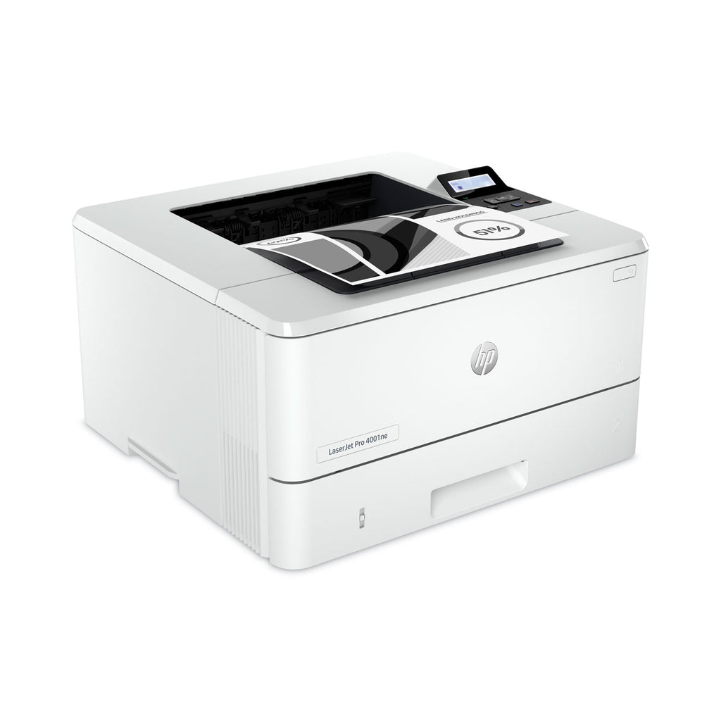 HP LaserJet Pro 4001 4001n Desktop Laser Printer - Monochrome - 63 ppm Mono - 4800 x 600 dpi Print - Manual Duplex Print - 350 Sheets Input - Ethernet - HP Smart App, Apple AirPrint, Mopria - 80000 Pages Duty Cycle - Plain Paper Print - Gigabit Ether - 3