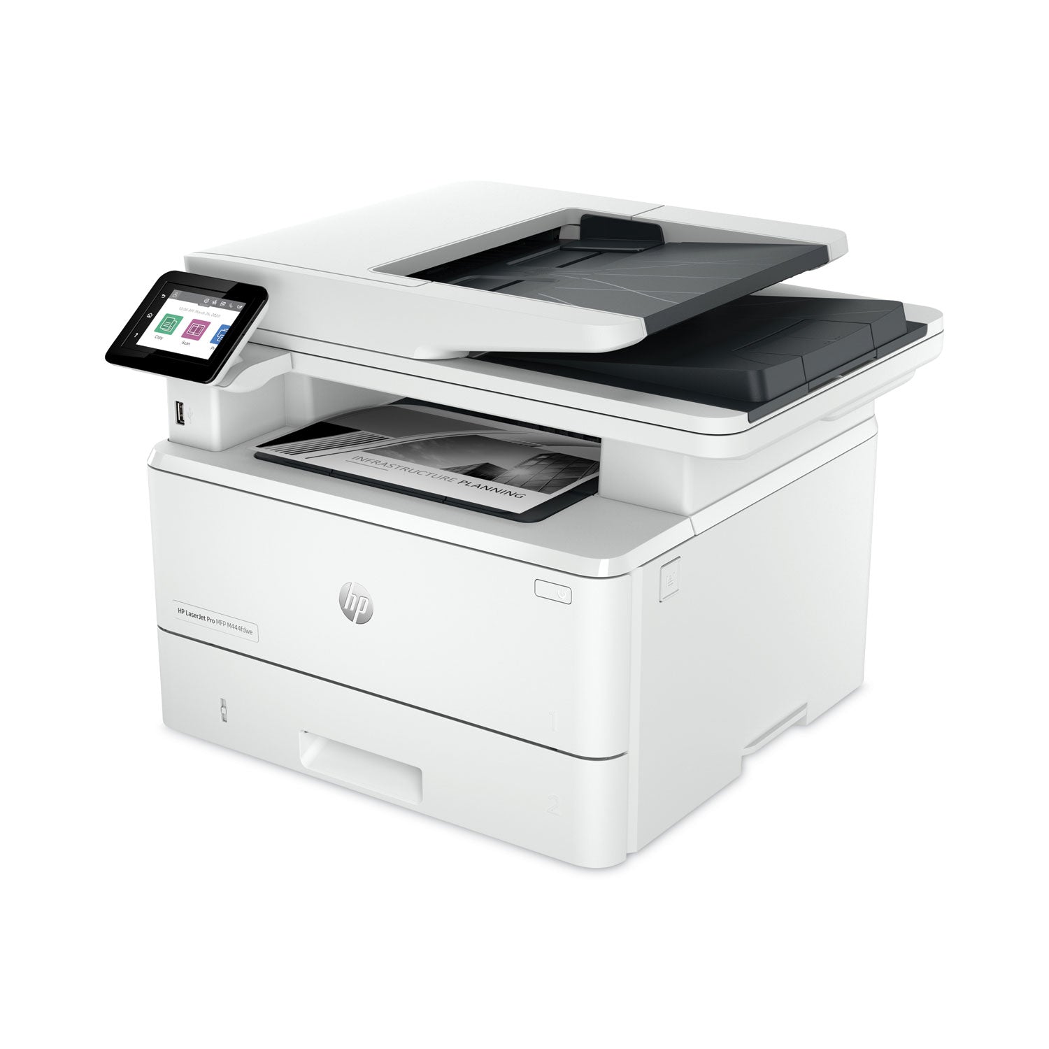 HP LaserJet Pro 4101fdn Laser Multifunction Printer - Monochrome - White - Copier/Fax/Printer/Scanner - 4800 x 600 dpi Print - Automatic Duplex Print - Up to 80000 Pages Monthly - Color Flatbed Scanner - 1200 dpi Optical Scan - Monochrome Fax - Gigab - 4