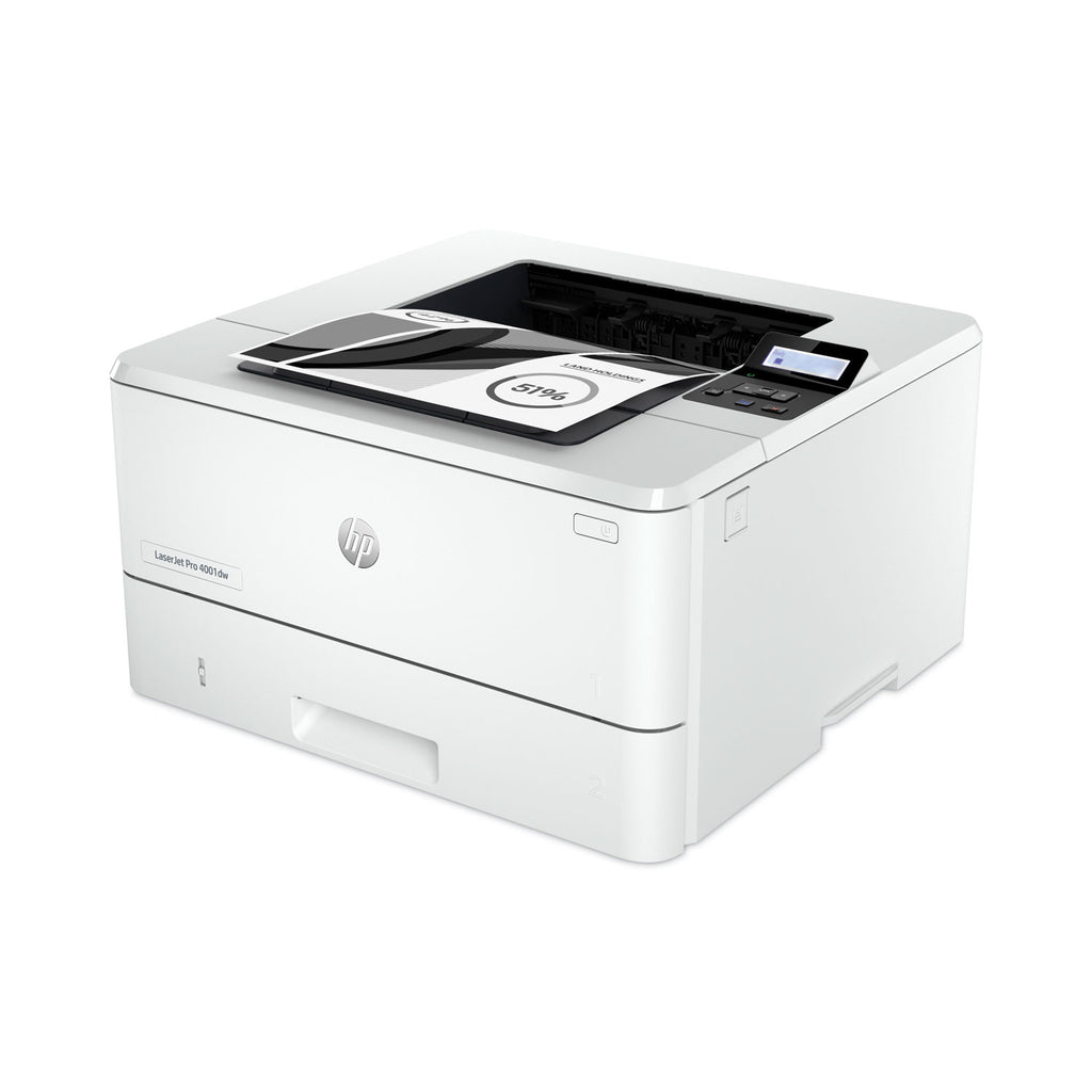 HP LaserJet Pro 4001 4001dw Desktop Wireless Laser Printer - Monochrome - 42 ppm Mono - 1200 x 1200 dpi Print - Automatic Duplex Print - 350 Sheets Input - Ethernet - Wireless LAN - HP Smart App, Apple AirPrint, Mopria, Wi-Fi Direct - 80000 Pages Dut