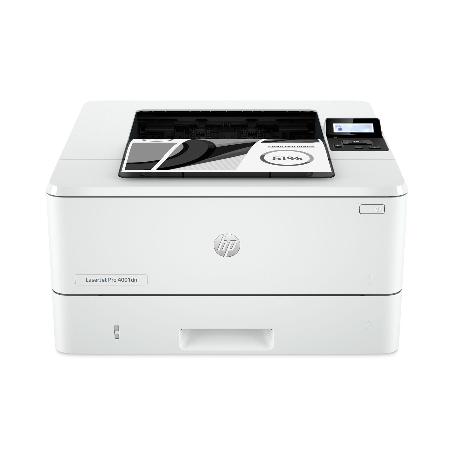 HP LaserJet Pro 4001 4001dn Desktop Laser Printer - Monochrome - 63 ppm Mono - 4800 x 600 dpi Print - Automatic Duplex Print - 350 Sheets Input - Ethernet - HP Smart App, Apple AirPrint, Mopria - 80000 Pages Duty Cycle - Plain Paper Print - Gigabit E - 1