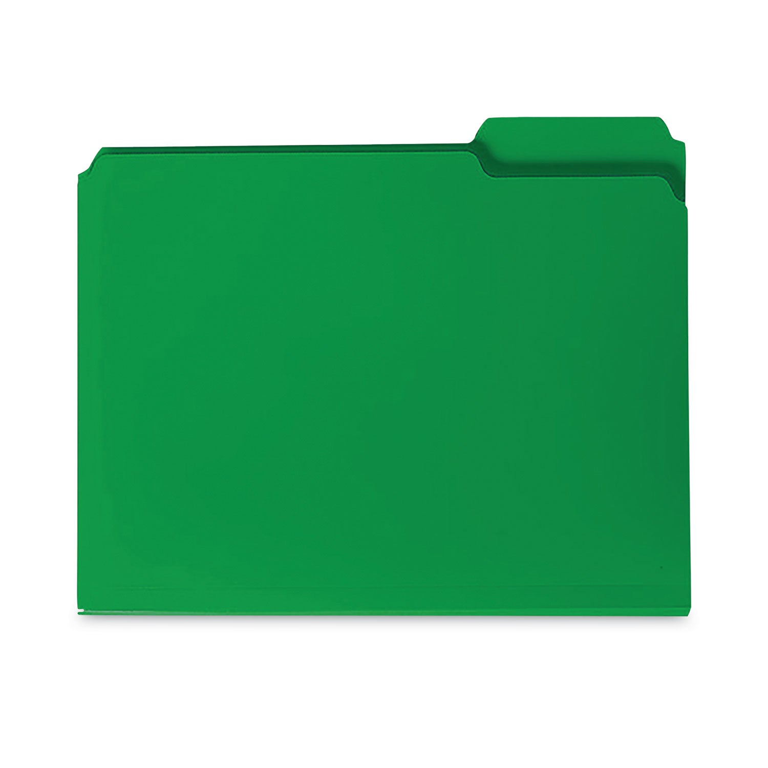 Top Tab Poly Colored File Folders, 1/3-Cut Tabs: Assorted, Letter Size, 0.75" Expansion, Green, 24/Box - 