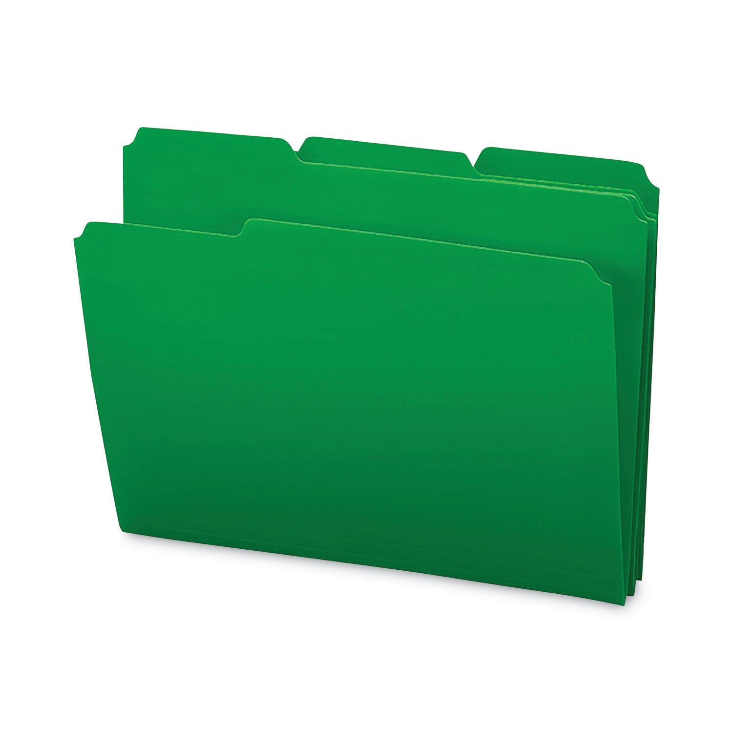 Top Tab Poly Colored File Folders, 1/3-Cut Tabs: Assorted, Letter Size, 0.75" Expansion, Green, 24/Box - 