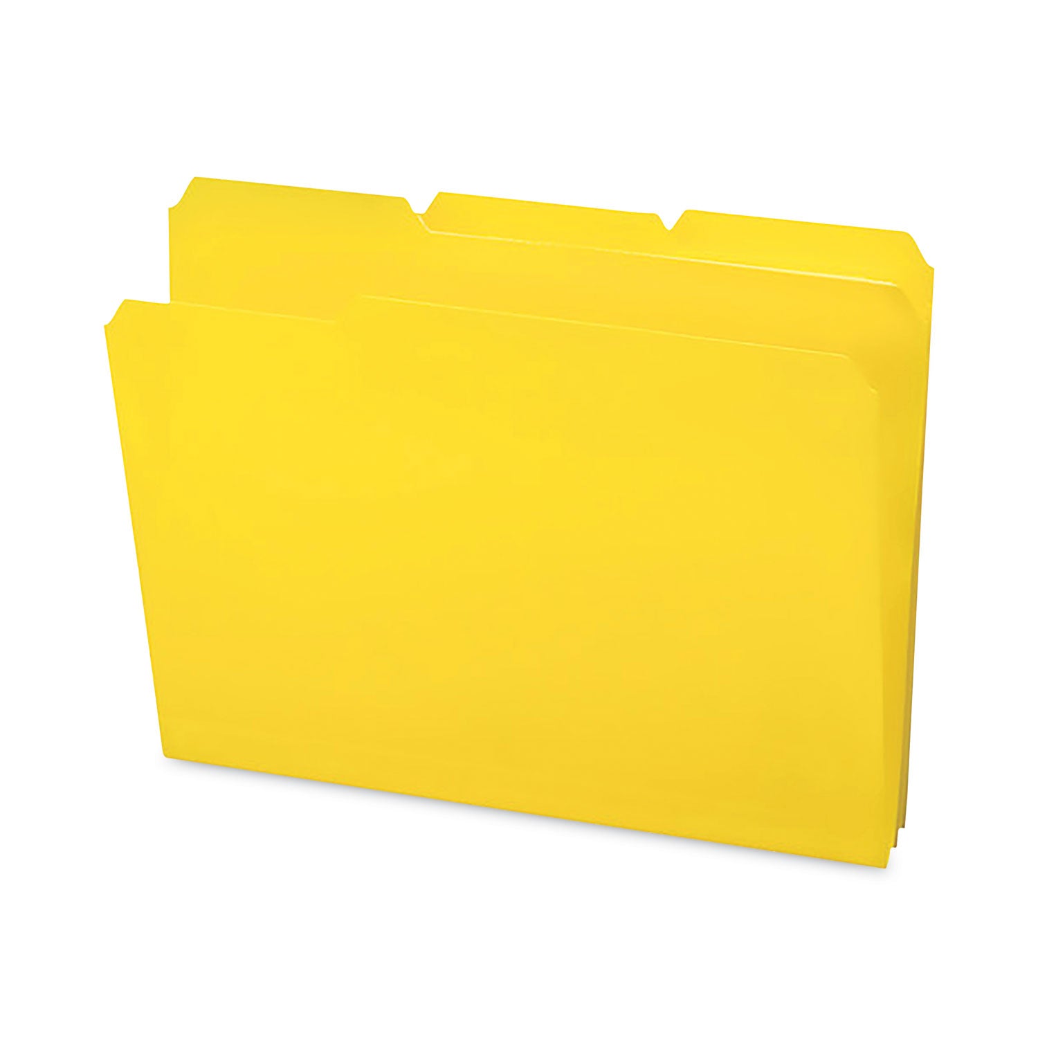 Top Tab Poly Colored File Folders, 1/3-Cut Tabs: Assorted, Letter Size, 0.75" Expansion, Yellow, 24/Box - 