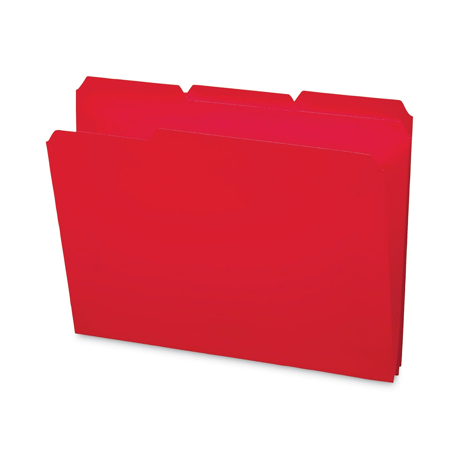 Top Tab Poly Colored File Folders, 1/3-Cut Tabs: Assorted, Letter Size, 0.75" Expansion, Red, 24/Box - 