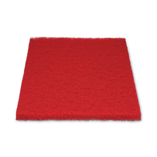 Buffing Floor Pads, 20 x 14, Red, 10/Carton