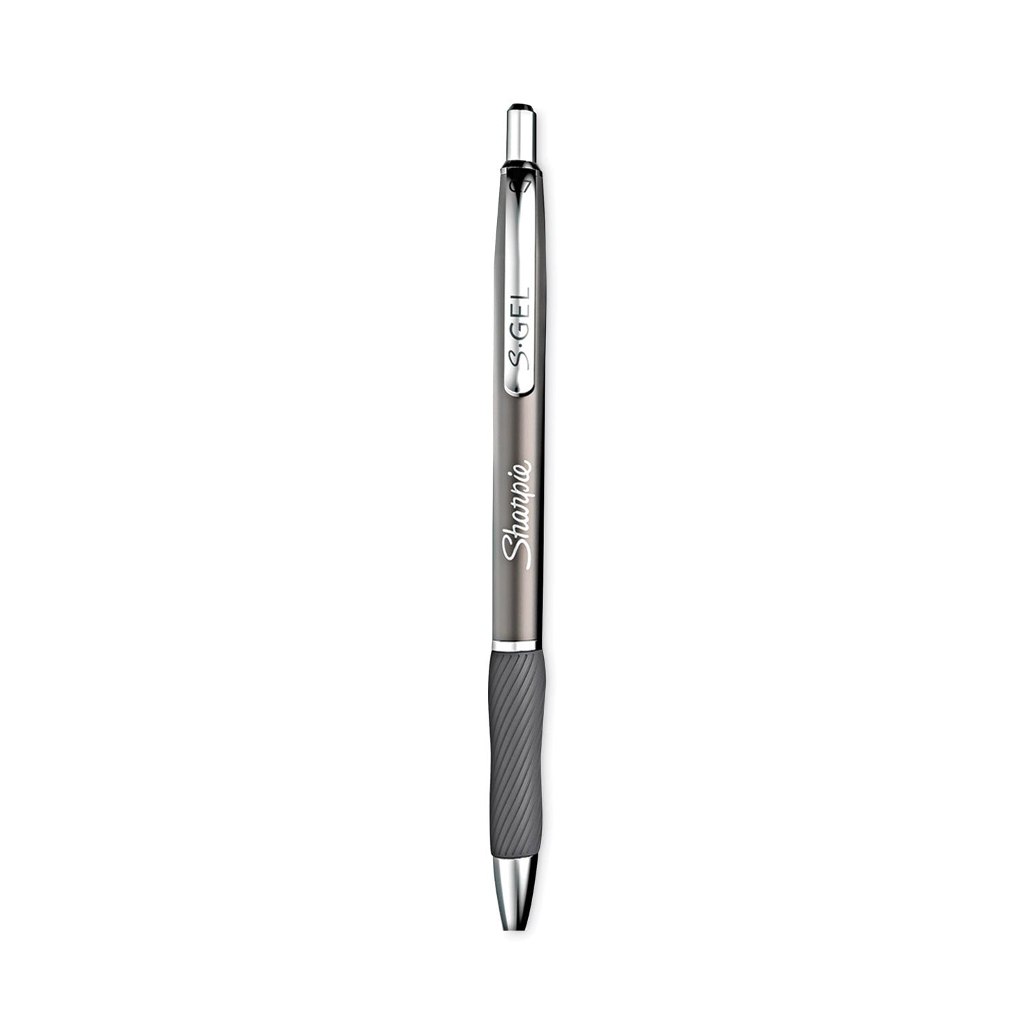 s-gel-premium-metal-barrel-gel-pen-retractable-medium-07-mm-black-ink-black-barrel-2-pack_san2134918 - 1