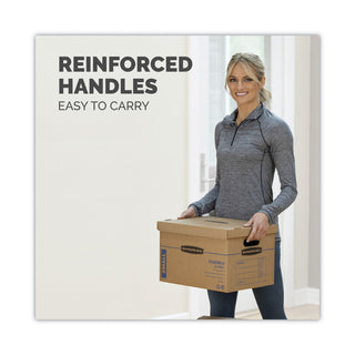 SmoothMove Classic Moving/Storage Boxes, Half Slotted Container (HSC), Small, 12" x 15" x 10", Brown/Blue, 15/Carton
