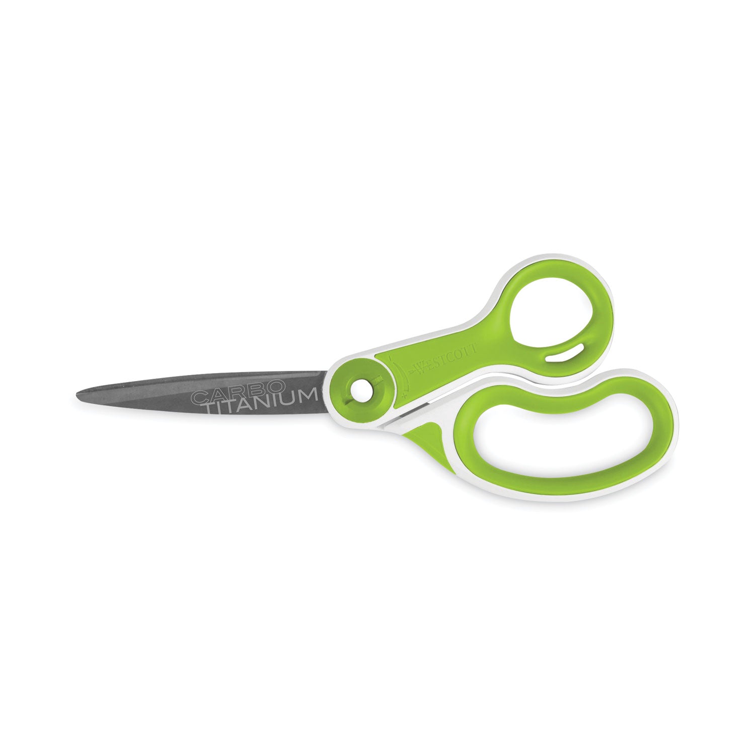 carbotitanium-bonded-scissors-8-long-325-cut-length-white-green-bent-handle_acm17444 - 1