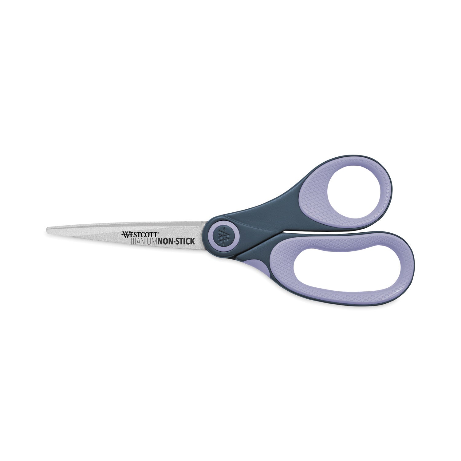 Non-Stick Titanium Bonded Scissors, 8" Long, 3.25" Cut Length, Gray/Purple Straight Handle - 