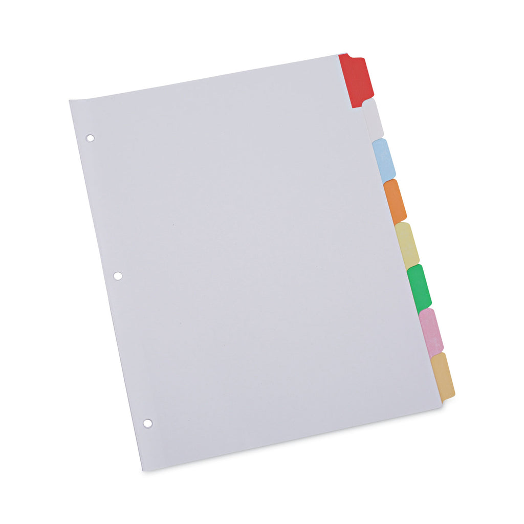 Deluxe Write-On/Erasable Tab Index, 8-Tab, 11 x 8.5, White, Assorted Tabs, 1 Set - 