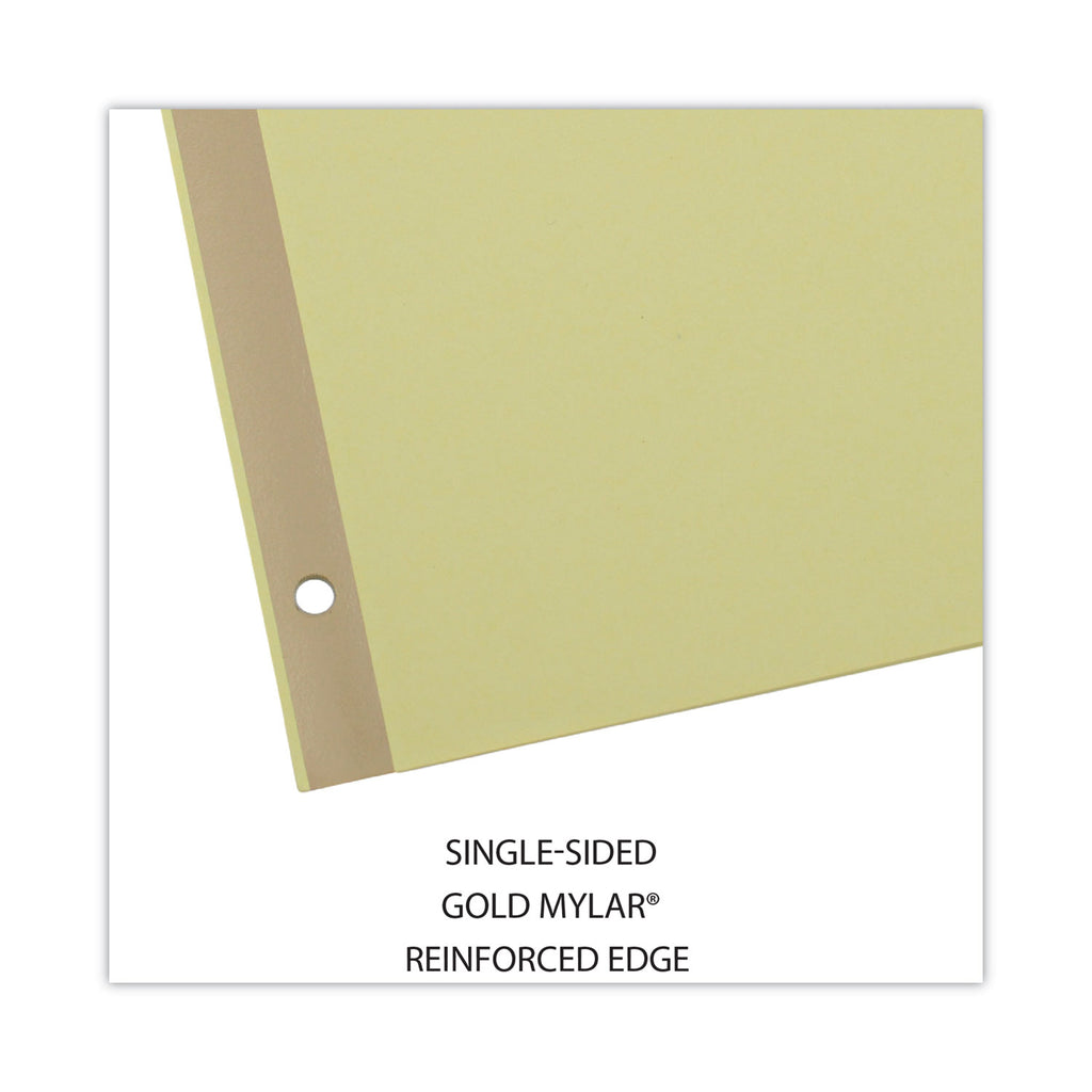 Deluxe Preprinted Simulated Leather Tab Dividers with Gold Printing, 25-Tab, A to Z, 11 x 8.5, Buff, 1 Set - 