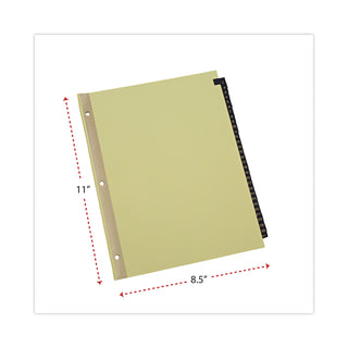 Deluxe Preprinted Simulated Leather Tab Dividers with Gold Printing, 31-Tab, 1 to 31, 11 x 8.5, Buff, 1 Set - 