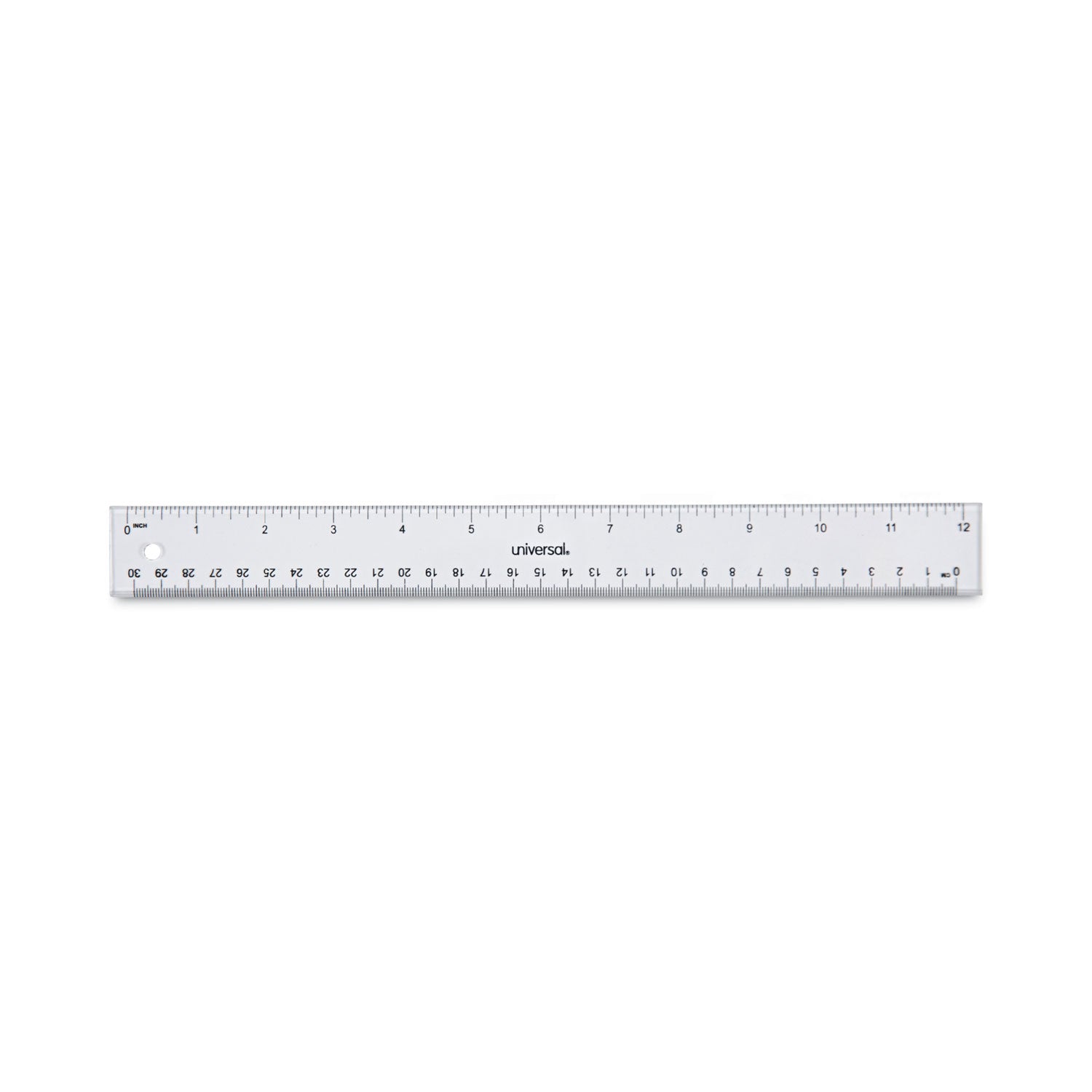 Clear Plastic Ruler, Standard/Metric, 12" Long, Clear - 