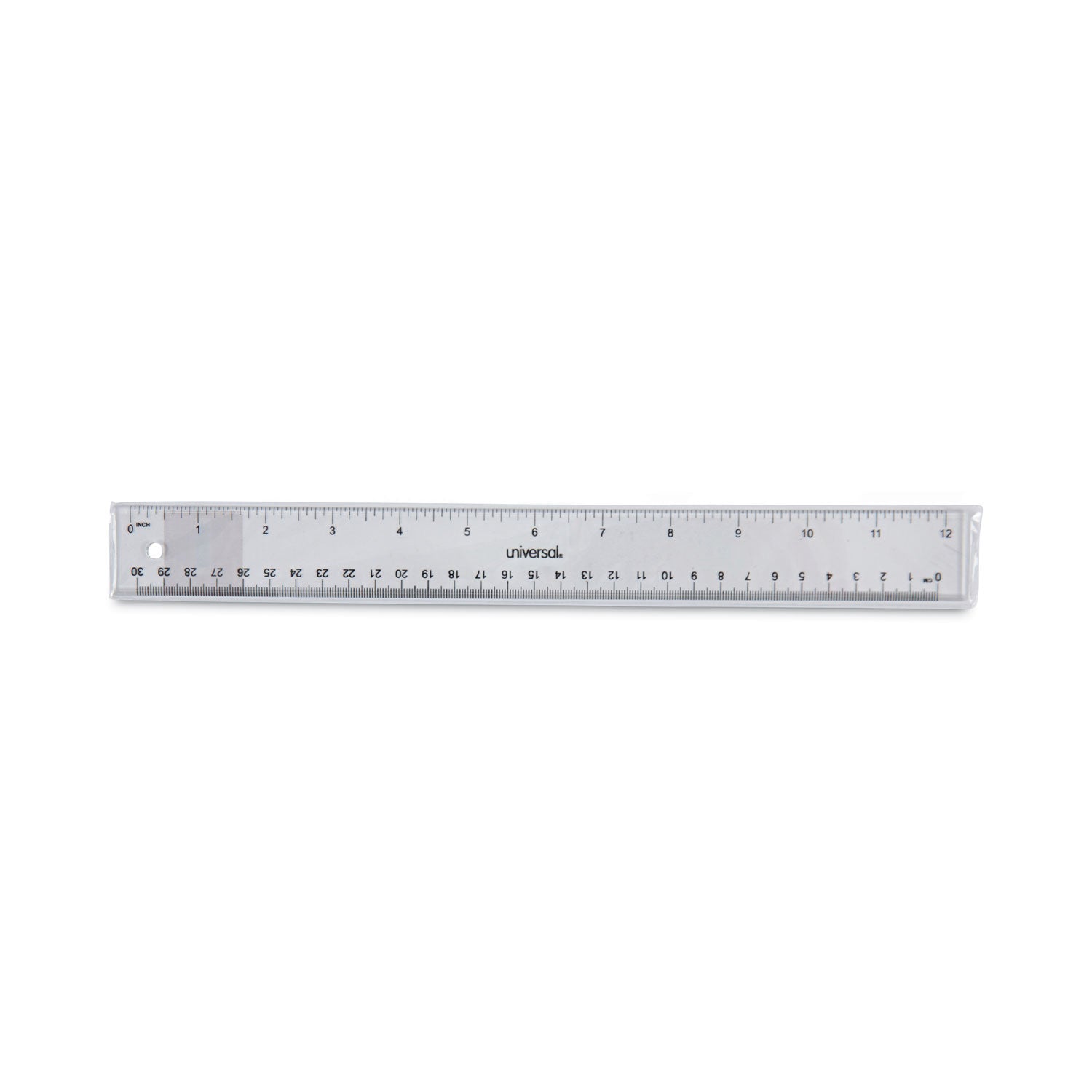 Clear Plastic Ruler, Standard/Metric, 12" Long, Clear - 