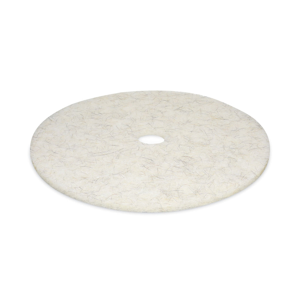 Natural Burnishing Floor Pads, 27" Diameter, White, 5/Carton - 3