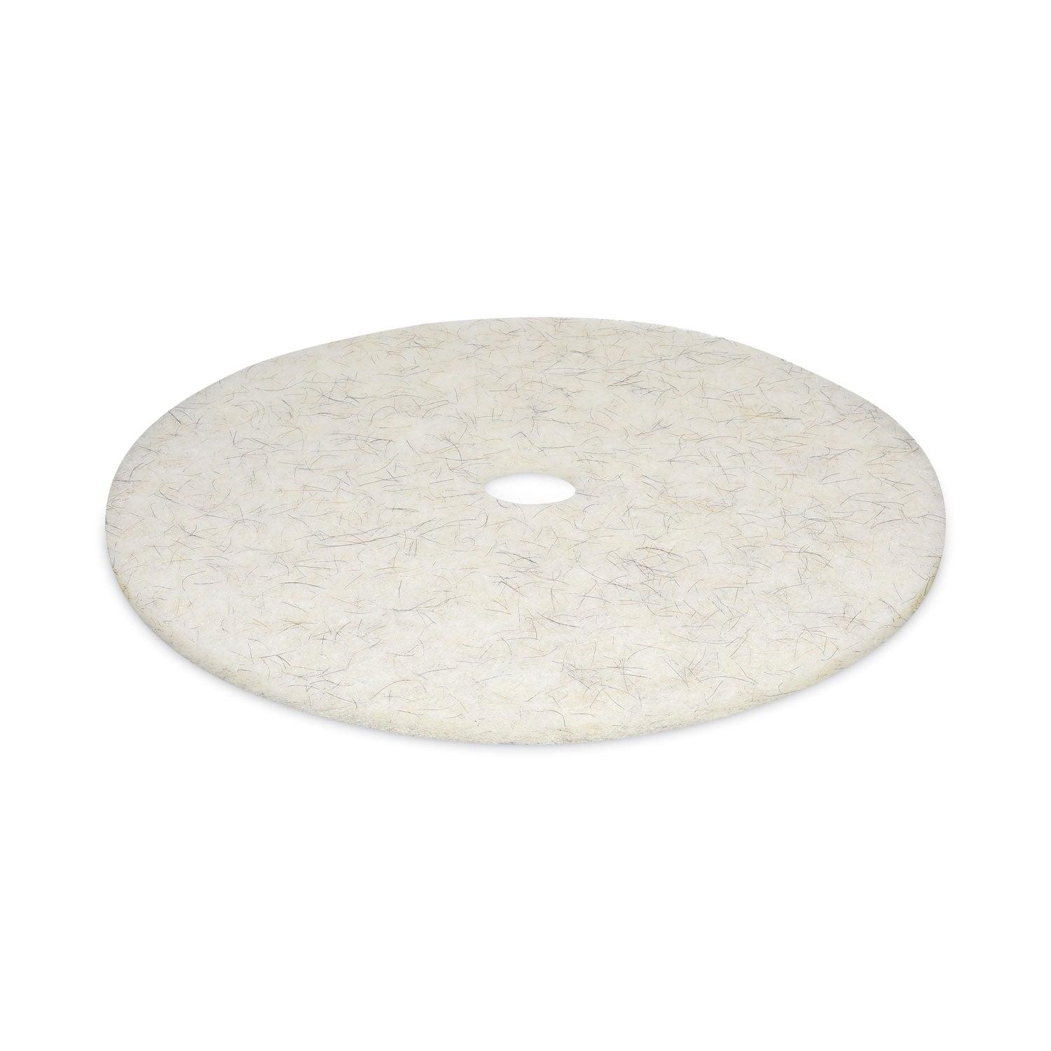 Natural Burnishing Floor Pads, 27" Diameter, White, 5/Carton