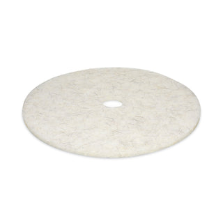 Natural Burnishing Floor Pads, 27" Diameter, White, 5/Carton