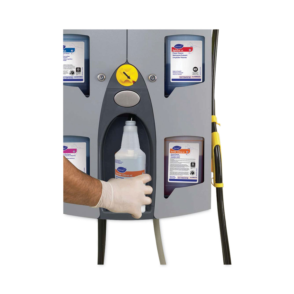 Diversey J-Fill QuattroSelect Dispense System - 1 Each - Gray - Steel