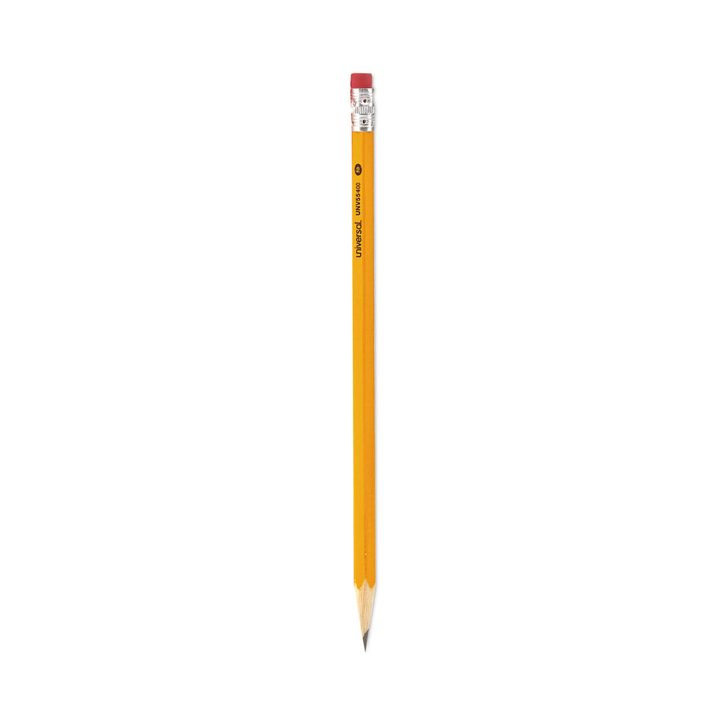#2 Woodcase Pencil, HB (#2), Black Lead, Yellow Barrel, Dozen - 