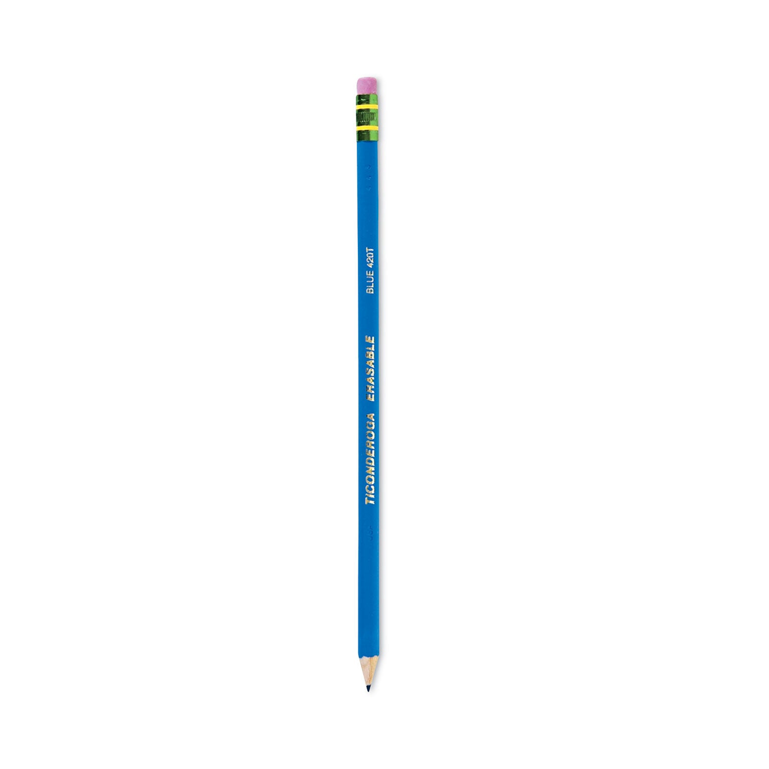 Erasable Colored Pencils, 2.6 mm, 2B, Blue Lead, Blue Barrel, Dozen - 