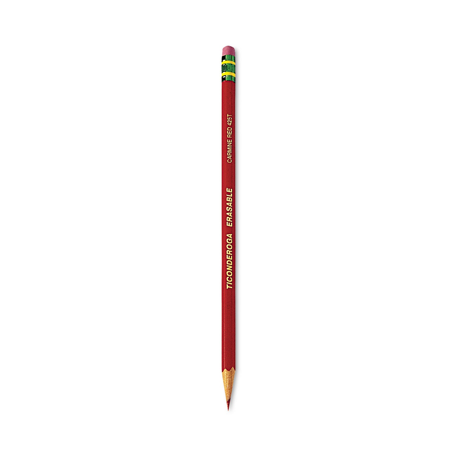 Erasable Colored Pencils, 2.6 mm, 2B, Carmine Red Lead, Carmine Red Barrel, Dozen - 