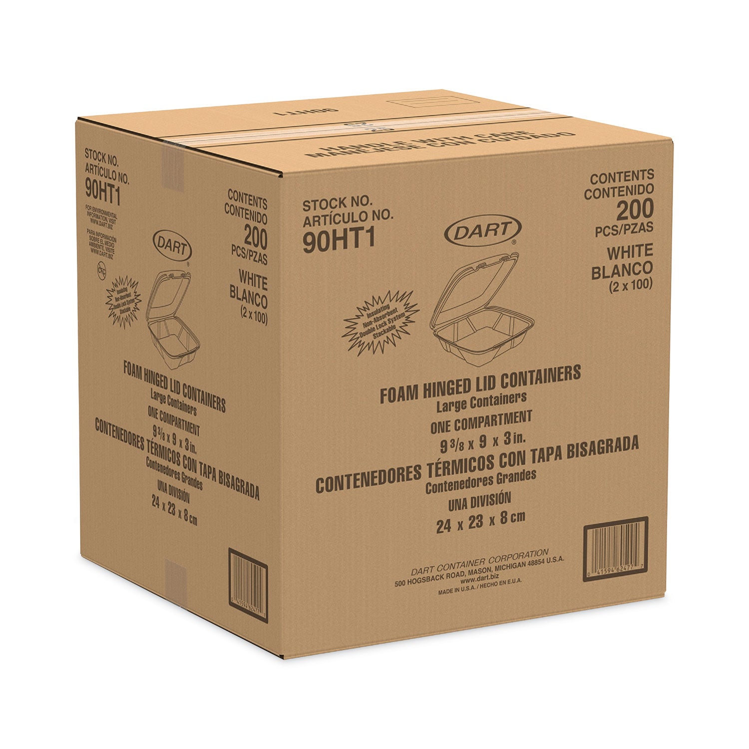 insulated-foam-hinged-lid-containers-1-compartment-9-x-94-x-3-white-200-pack-2-packs-carton_dcc90ht1 - 2