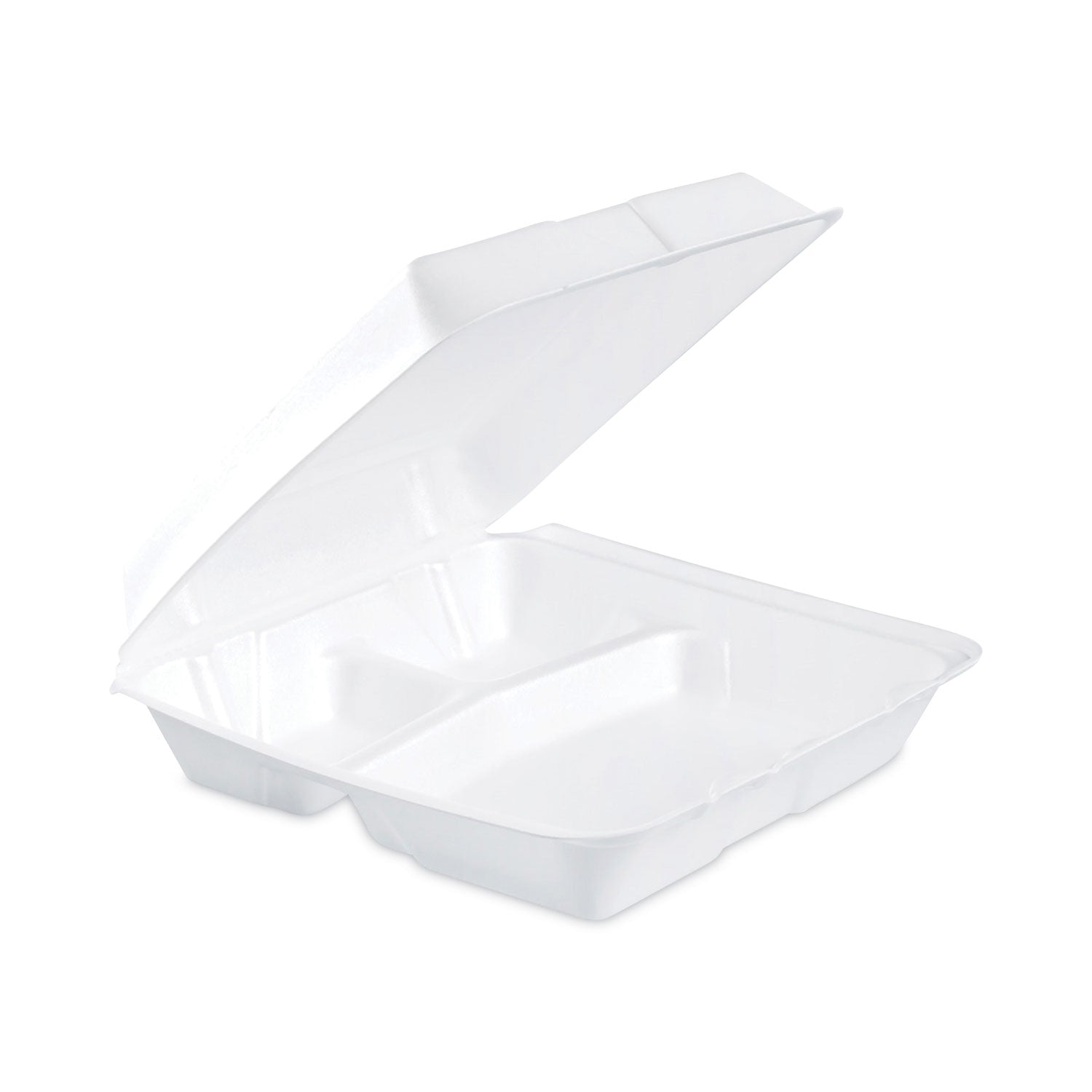 insulated-foam-hinged-lid-containers-3-compartment-93-x-95-x-3-white-200-pack-2-packs-carton_dcc95ht3 - 1