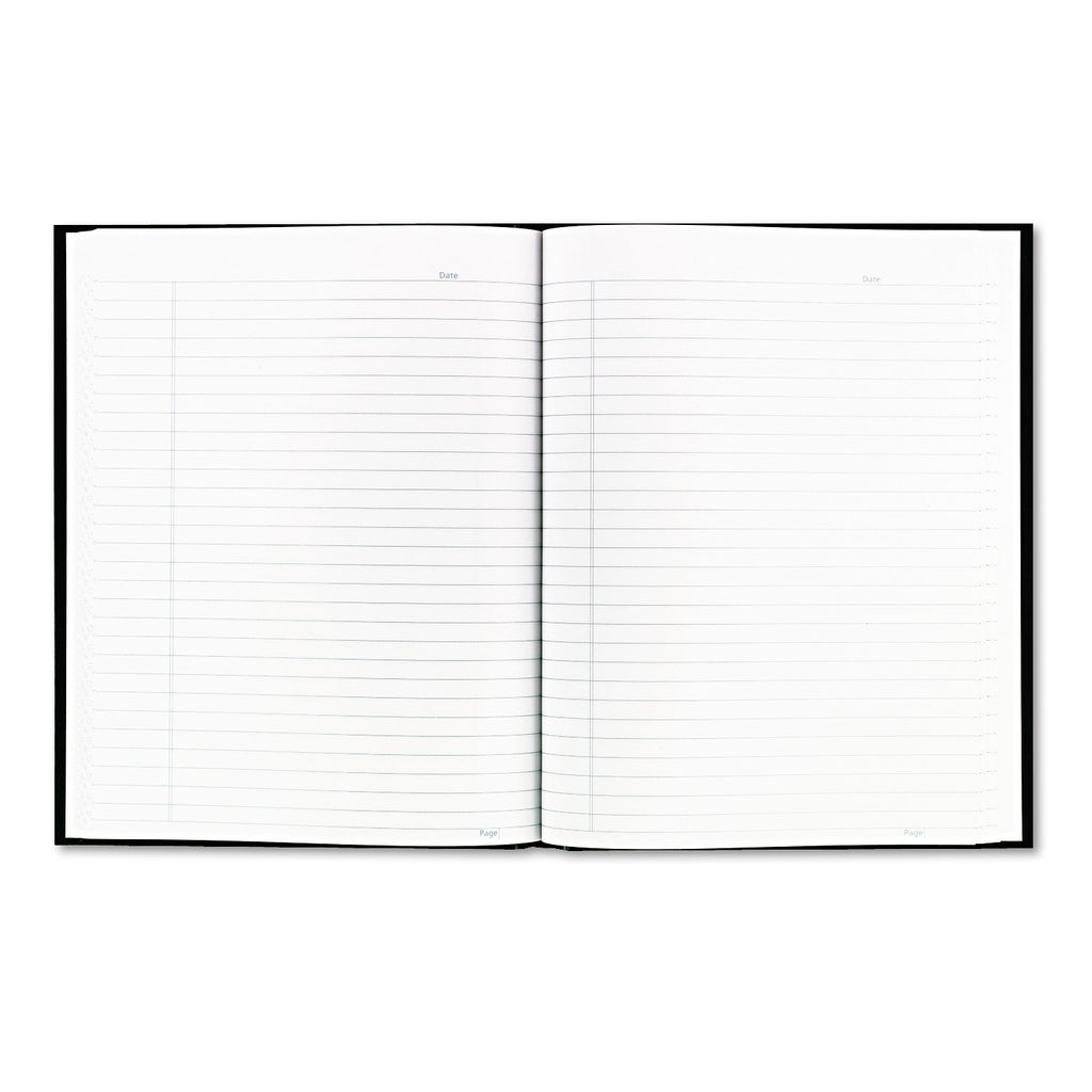 Business Notebook with Self-Adhesive Labels, 1-Subject, Medium/College Rule, Black Cover, (192) 9.25 x 7.25 Sheets