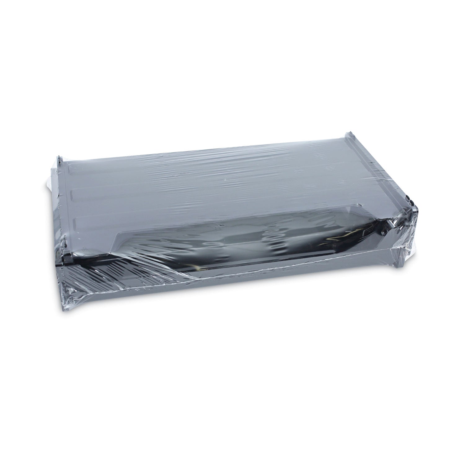 Recycled Plastic Side Load Desk Trays, 2 Sections, Legal Size Files, 16.25" x 9" x 2.75", Black - 