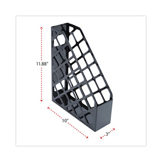 Recycled Plastic Magazine File, 3 x 10 x 11.88, Black - 