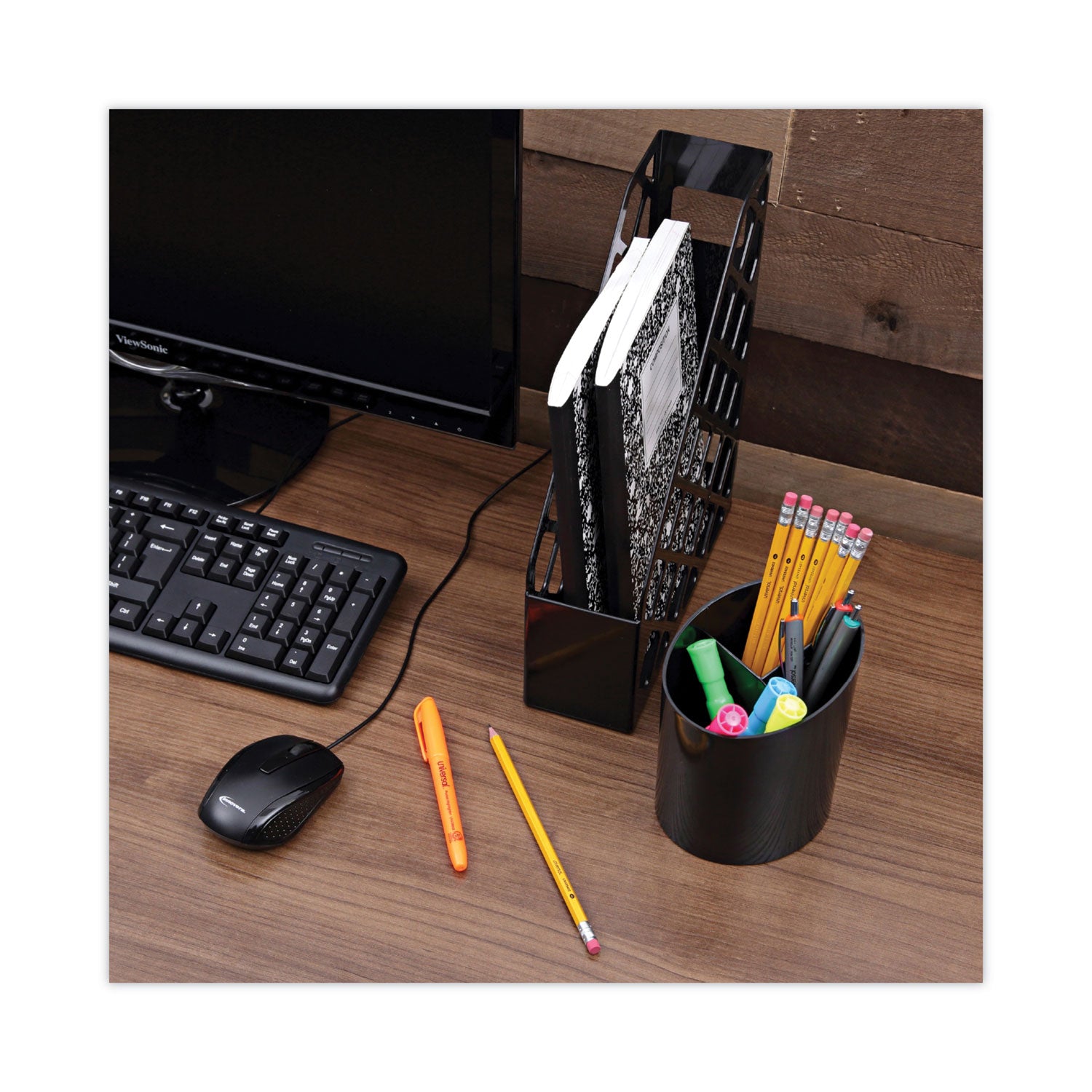 Recycled Plastic Magazine File, 3 x 10 x 11.88, Black - 