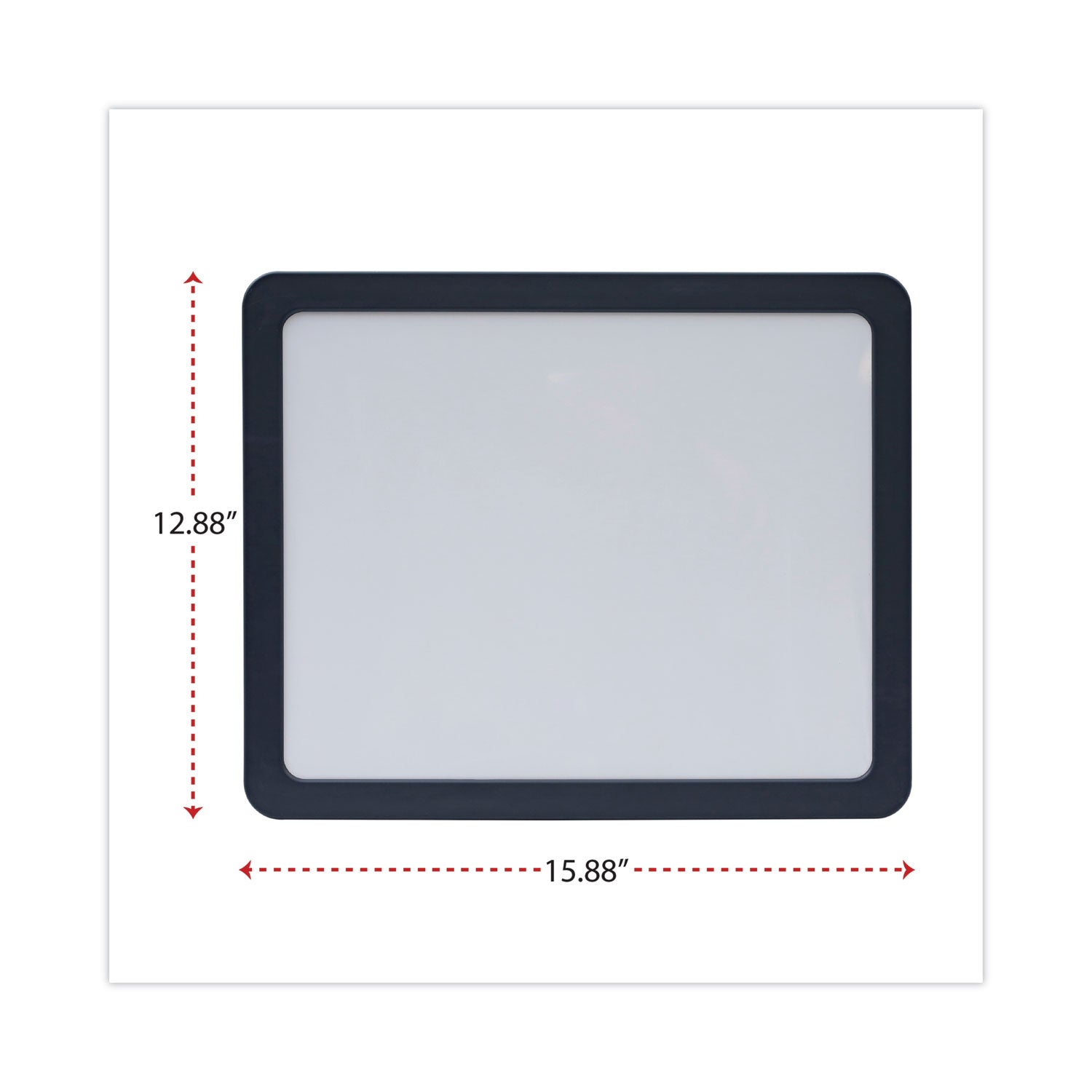 Recycled Cubicle Dry Erase Board, 15.88 x 12.88, White Surface, Charcoal Plastic Frame - 