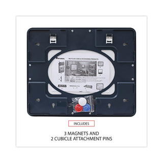 Recycled Cubicle Dry Erase Board, 15.88 x 12.88, White Surface, Charcoal Plastic Frame - 