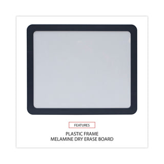 Recycled Cubicle Dry Erase Board, 15.88 x 12.88, White Surface, Charcoal Plastic Frame - 