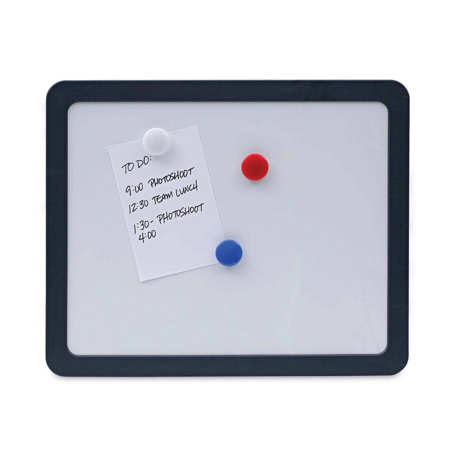 Recycled Cubicle Dry Erase Board, 15.88 x 12.88, White Surface, Charcoal Plastic Frame - 