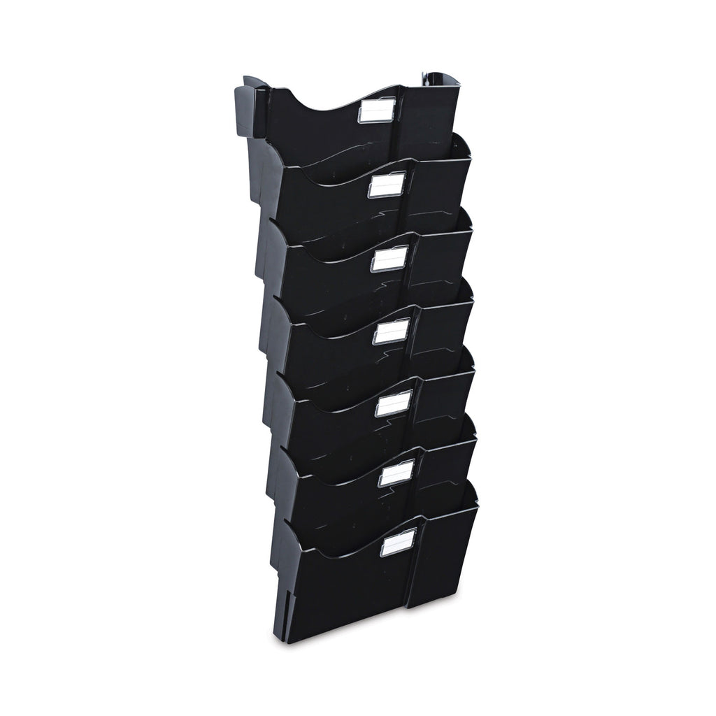 Grande Central Filing System, 7 Sections, Legal/Letter Size, Wall Mount, 16" x 4.75" x 38.25", Black, 7/Pack - 
