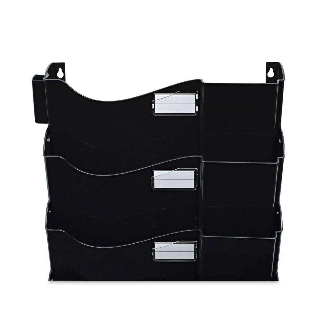 Grande Central Filing System, 7 Sections, Legal/Letter Size, Wall Mount, 16" x 4.75" x 38.25", Black, 7/Pack - 