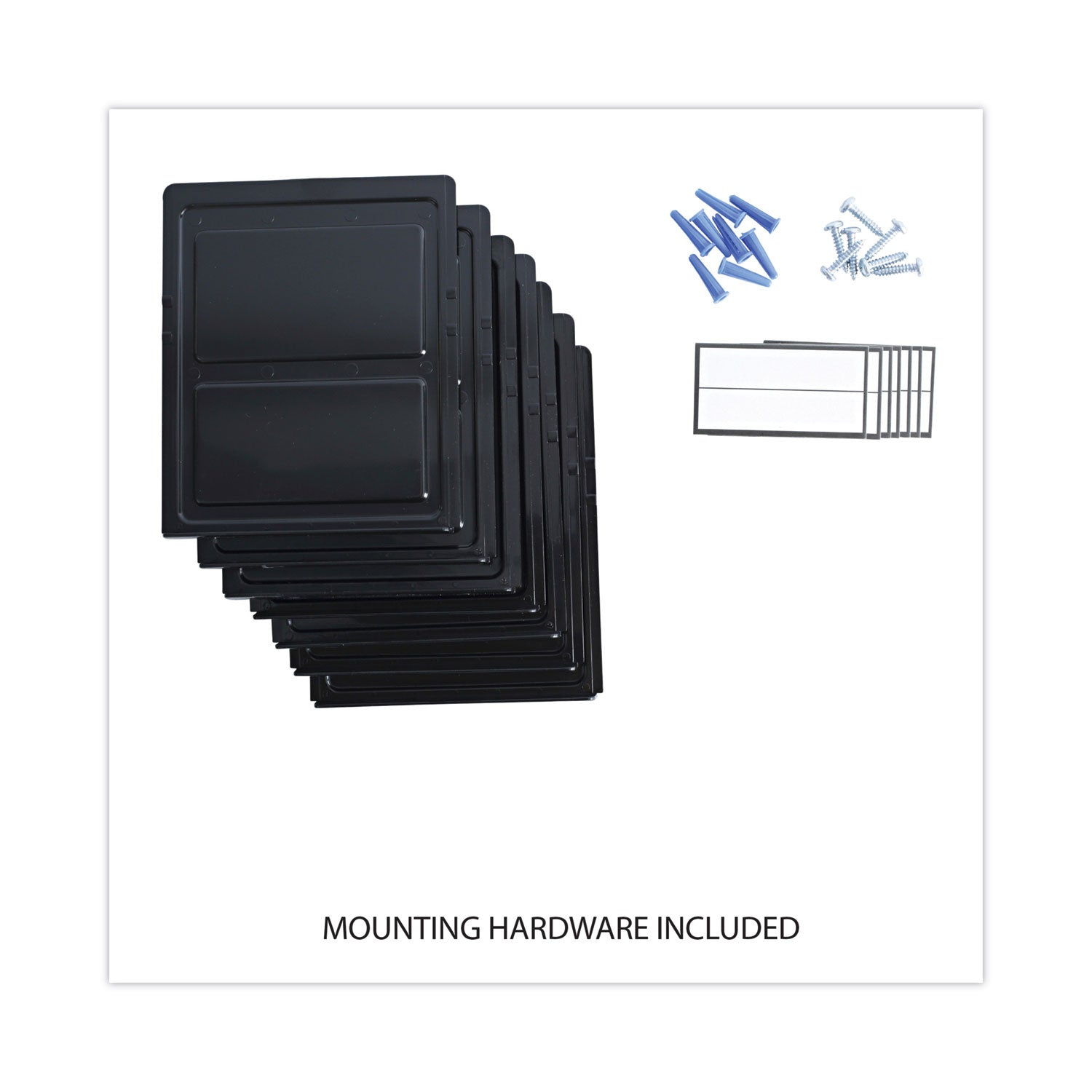 Grande Central Filing System, 7 Sections, Legal/Letter Size, Wall Mount, 16" x 4.75" x 38.25", Black, 7/Pack - 
