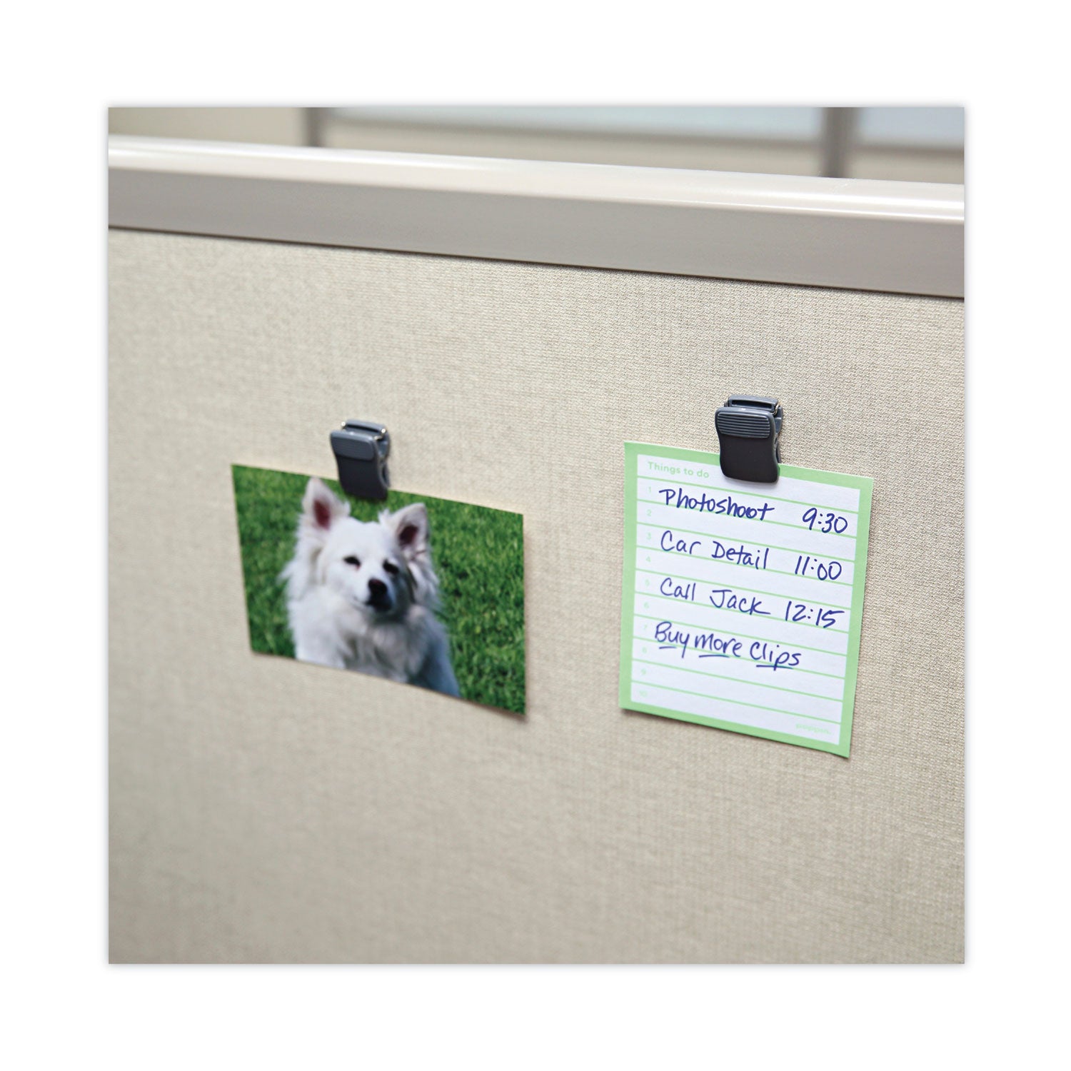 Deluxe Recycled Cubicle Clips, 40 Sheet Capacity, Charcoal, 24/Pack