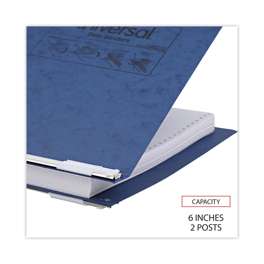 Pressboard Hanging Binder, 2 Posts, 6" Capacity, 9.5 x 11, Blue - 