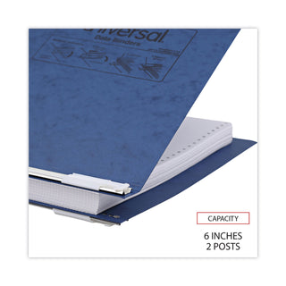 Pressboard Hanging Binder, 2 Posts, 6" Capacity, 9.5 x 11, Blue - 