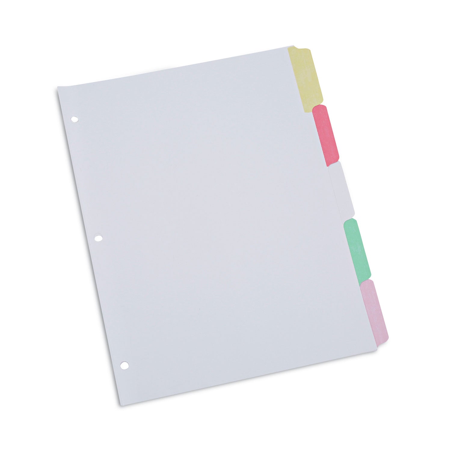 Deluxe Write-On/Erasable Tab Index, 5-Tab, 11 x 8.5, White, Assorted Tabs, 1 Set - 