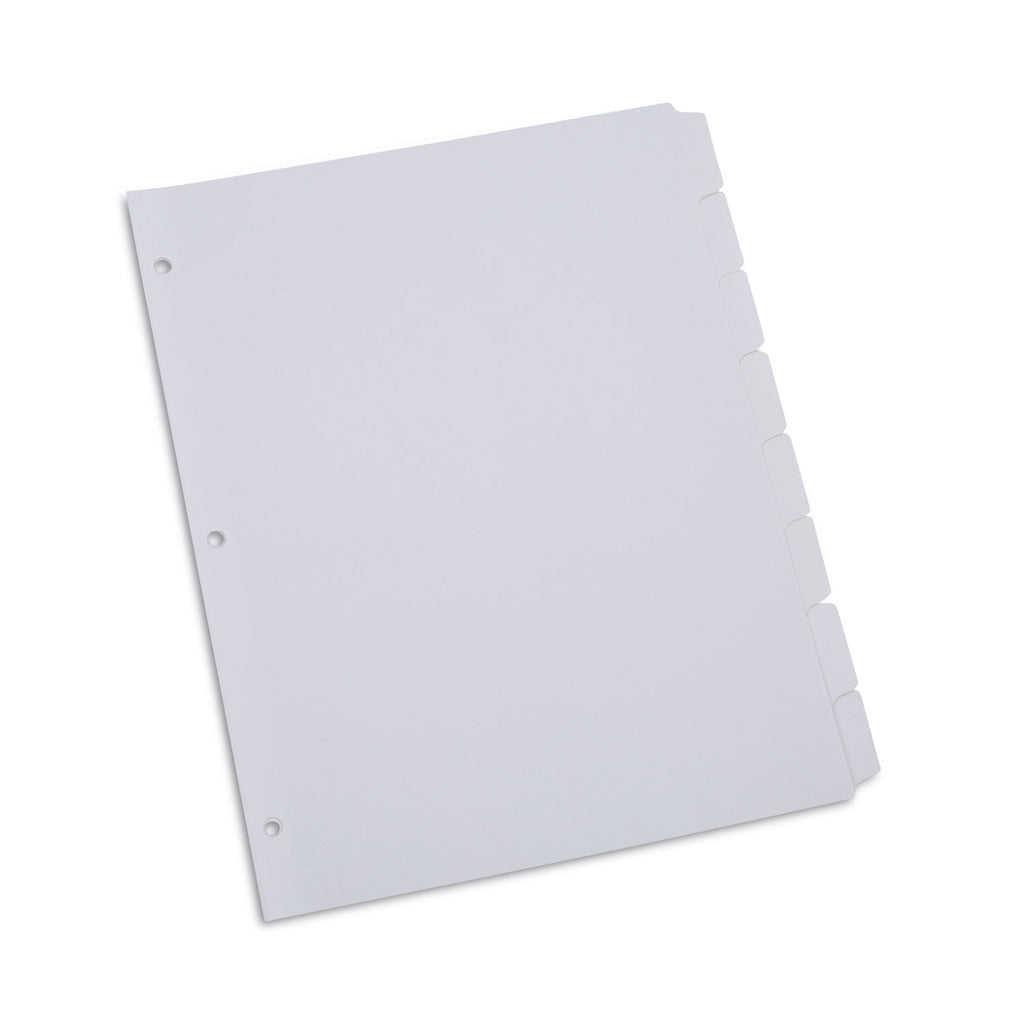 Deluxe Write-On/Erasable Tab Index, 8-Tab, 11 x 8.5, White, White Tabs, 1 Set - 